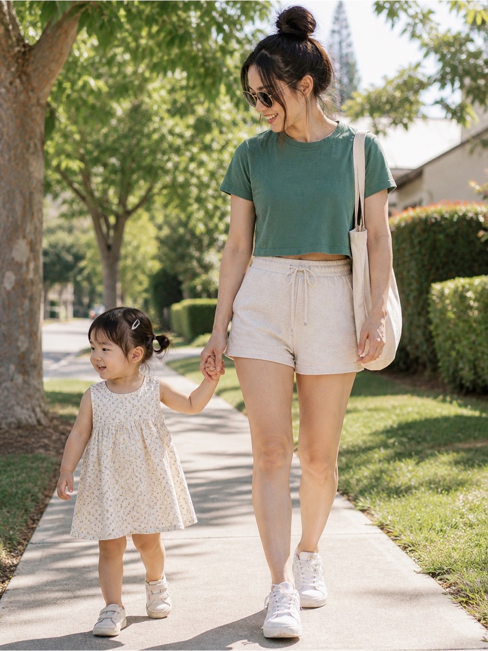 Urban Outfitters Cropped Tee in Forest Green